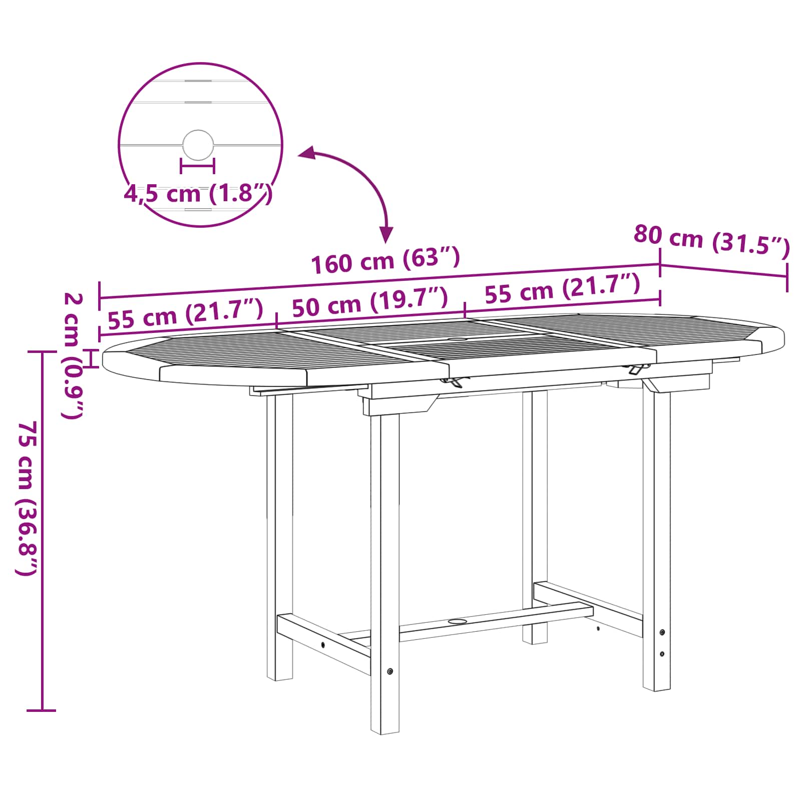 Piharuokailu setti 5 pcs Ruskea Tiikkipuu