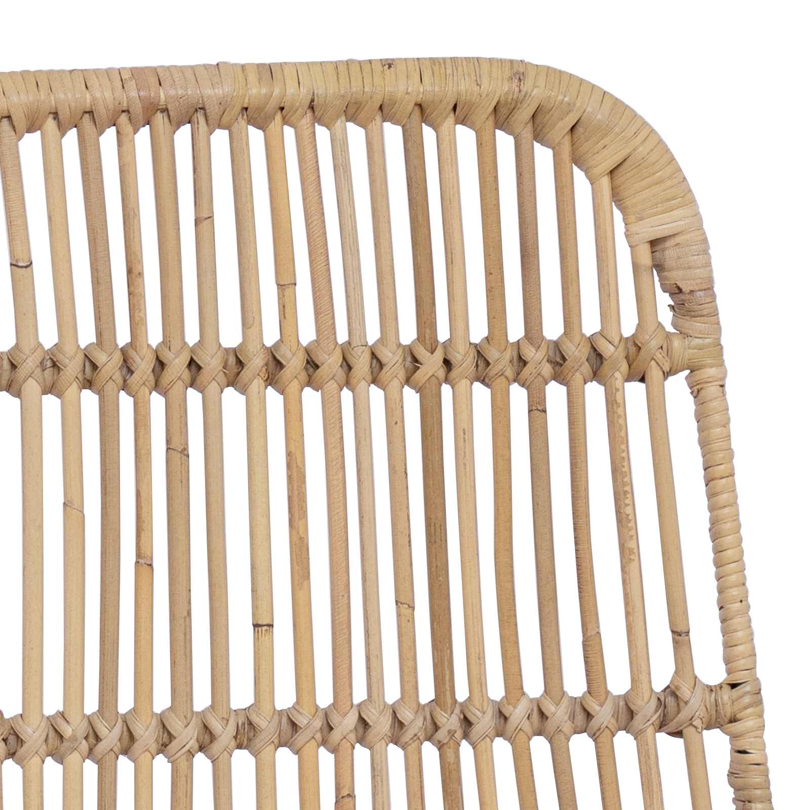 Ruokatuoli 2 kpl Rattan ja Teräs Luonnollinen 41 x 55 x 85 cm