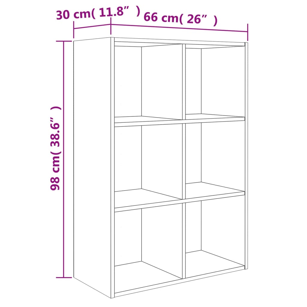 Kirjahylly/Senkki Sonoma Tammi 66X30X97,8 Cm Lastulevy