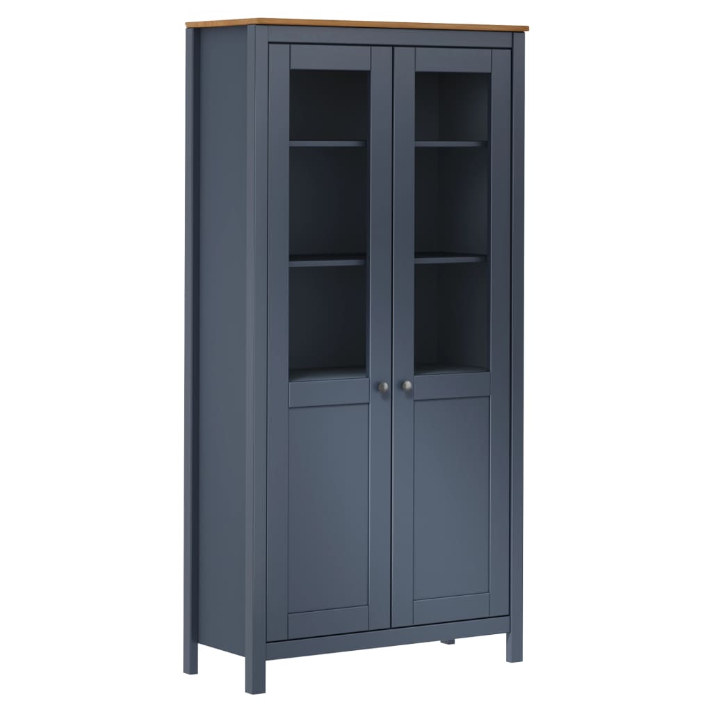 Vitriini Hill Harmaa 85X37X170,5 Cm Täysi Mänty