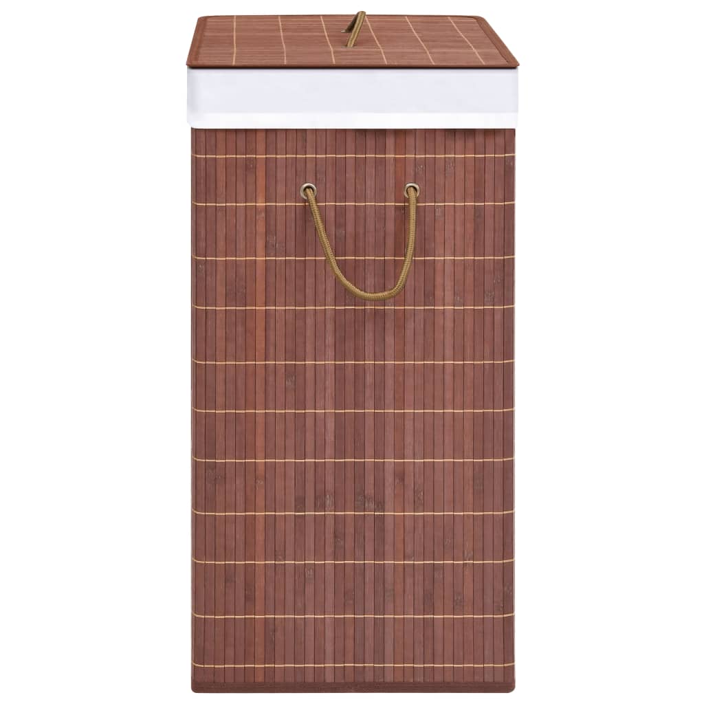 Bambu Pyykkikori 2 Osiota Ruskea 100 L