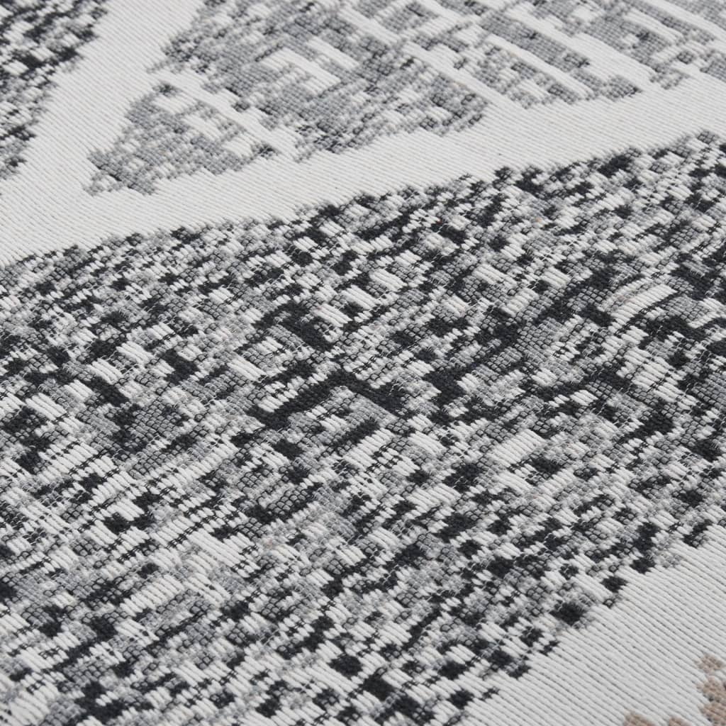Matto Musta Ja Harmaa 160X230 Cm Puuvilla