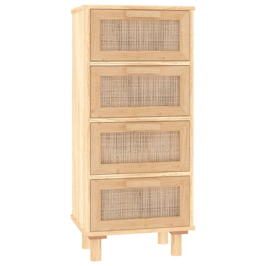 Senkki Ruskea 40X30X90 Cm Täysi Mänty Ja Luonnonrottinki