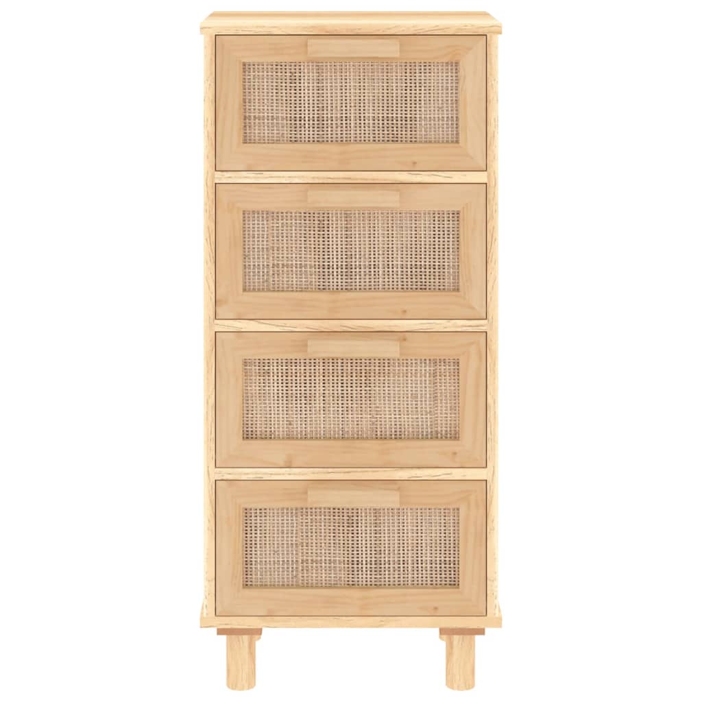 Senkki Ruskea 40X30X90 Cm Täysi Mänty Ja Luonnonrottinki