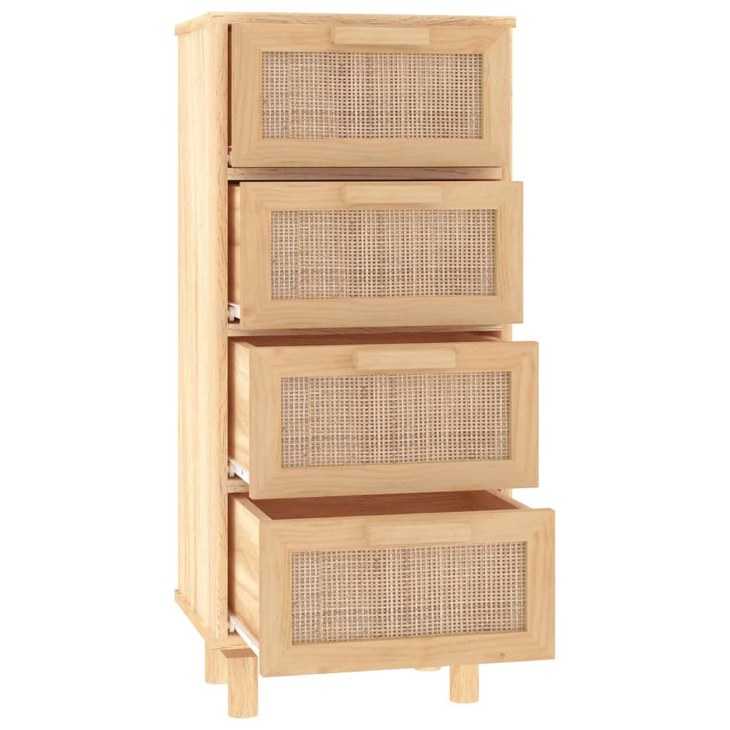 Senkki Ruskea 40X30X90 Cm Täysi Mänty Ja Luonnonrottinki