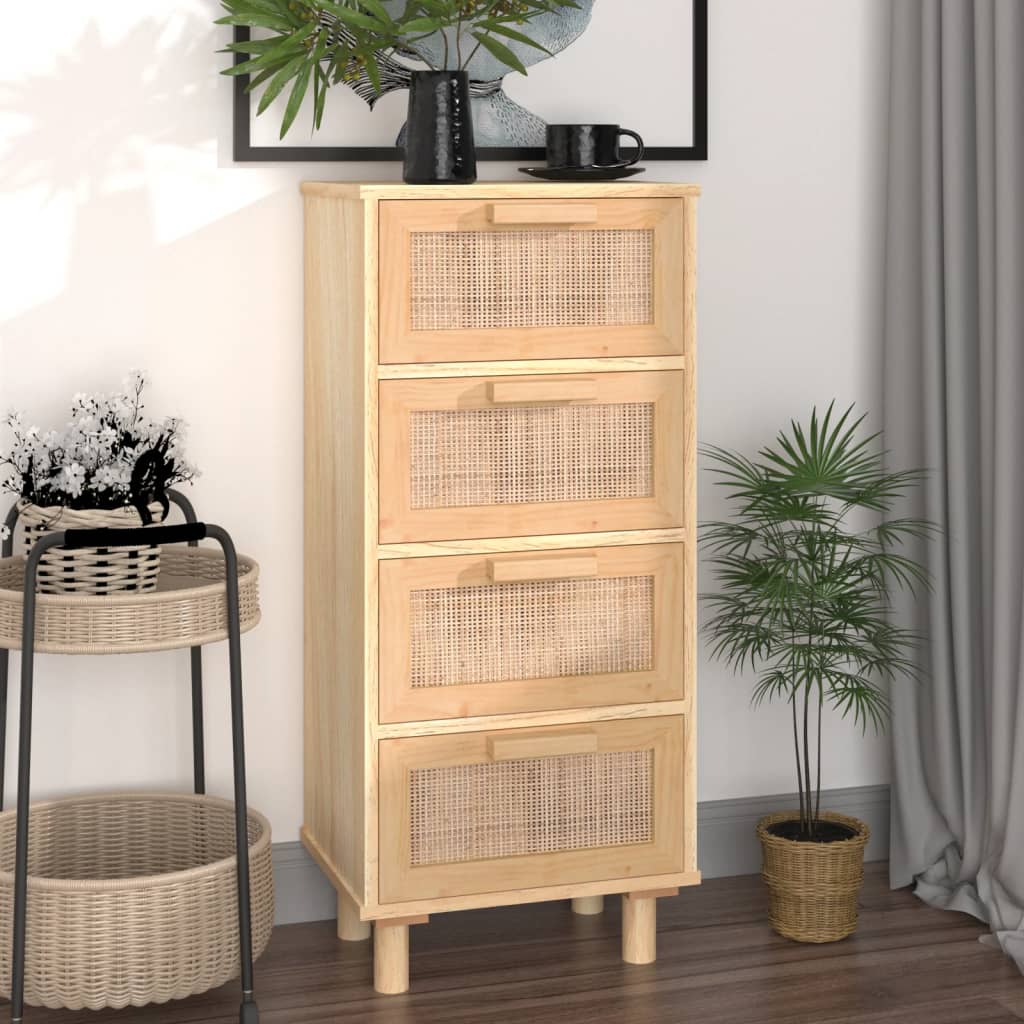 Senkki Ruskea 40X30X90 Cm Täysi Mänty Ja Luonnonrottinki