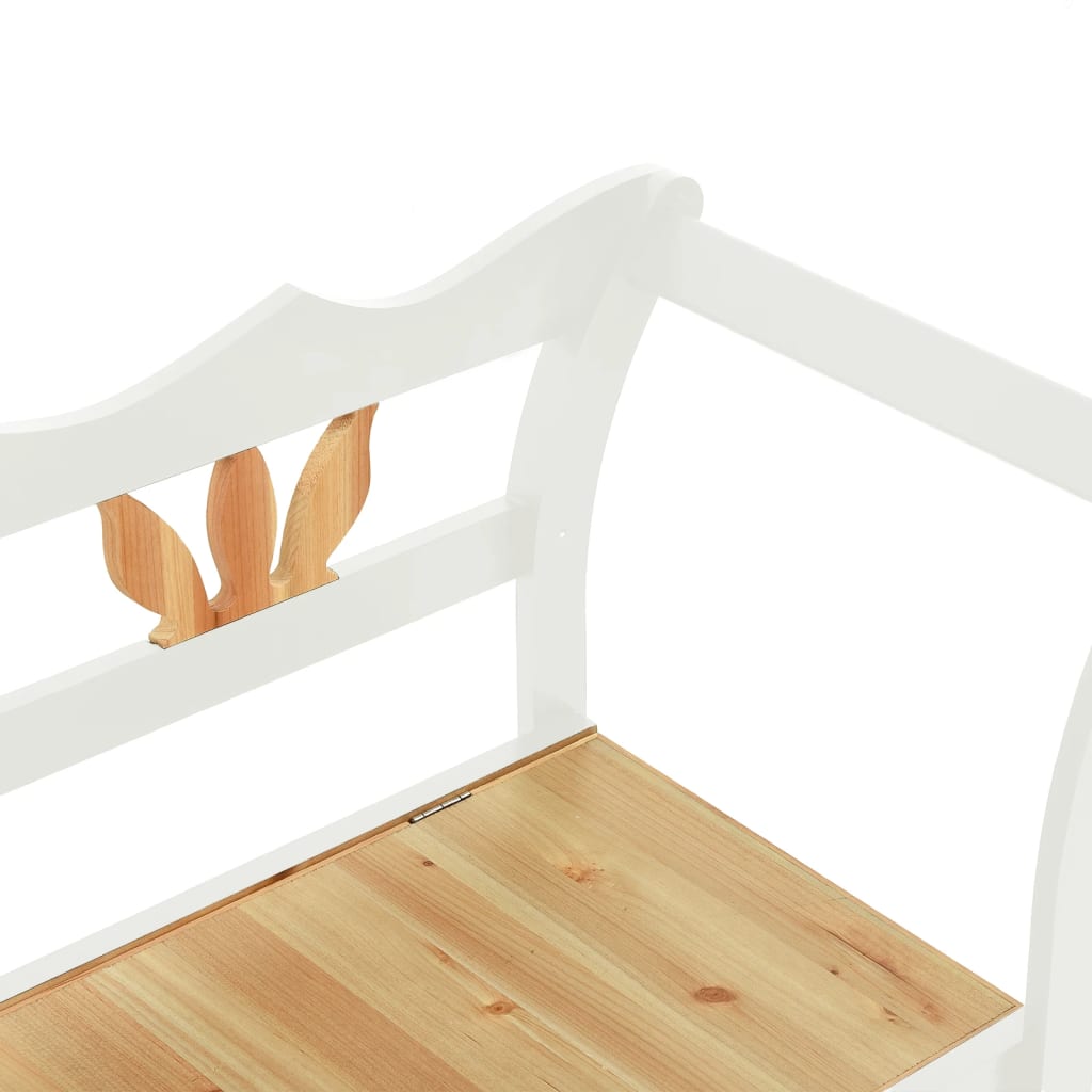 Penkki Valkoinen 107X45X75,5 Cm Täysi Kuusi