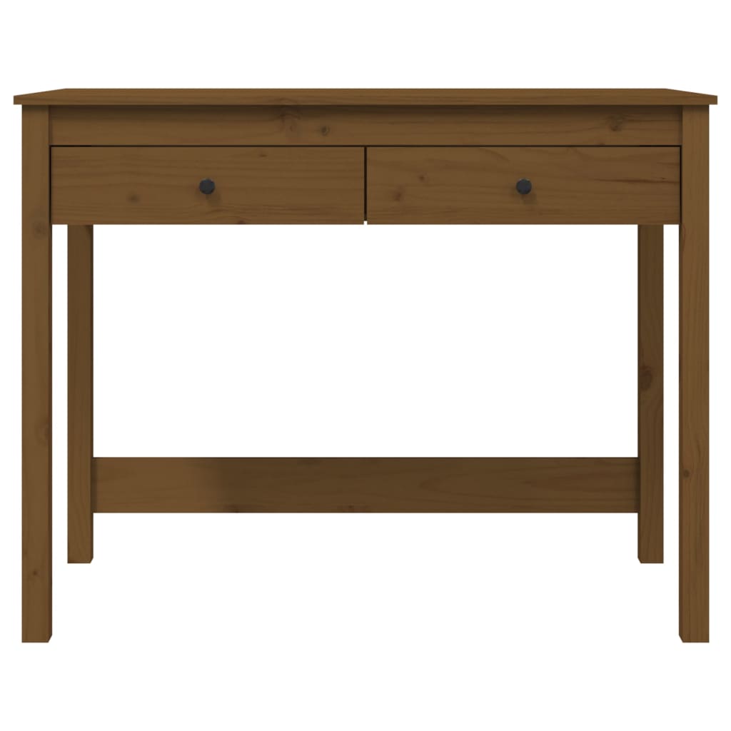 Työpöytä Laatikoilla Hunajanruskea 100X50X78 Cm Täysi Mänty